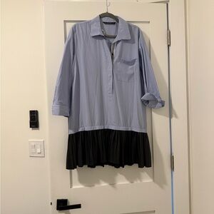Blue and Black Striped Dress Shirt